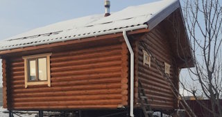 Баня из оцилиндрованного бревна под ключ в Курчатове - от 137215 рублей