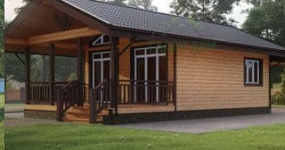 Проект одноэтажного дома из бруса с террасой - Строительство в Курчатове от Строй-Крч от 137215 руб.