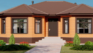Проект одноэтажного дома с 3 спальнямиот 316651 рублей - Строй-Крч | Курчатов